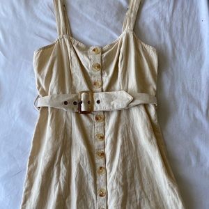 cream button up dress